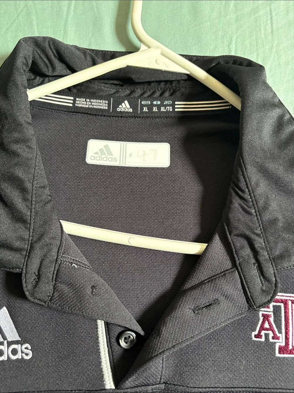 adidas Black Texas A&M Polo Shirt with Team Patch